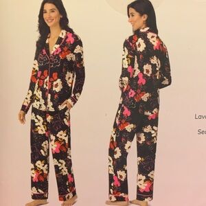 Room Service Black Floral Pajama Set
